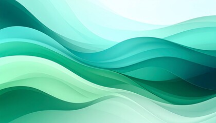 Fototapeta premium Abstract Turquoise and Green Wavy Lines Creating a Fluid, Modern Design
