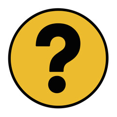 Question Mark Icon Yellow Circle Help and FAQ Symbol
