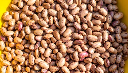 Close-up view of many pinto beans.