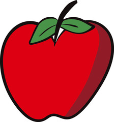 red apple vector illustration