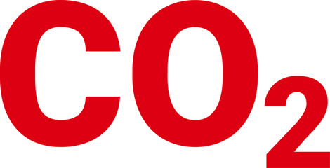 Bold Red CO2 Text Symbol Vector Illustration
