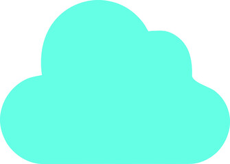 Simple Sky Blue Cloud Icon Vector Illustration