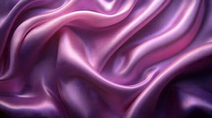 Fototapeta premium Close up of draped shiny fabric in shades of pink and purple with soft folds and highlights