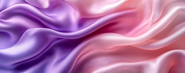 Obraz premium A close up shot of flowing fabric with pink and purple hues creating a soft and elegant look