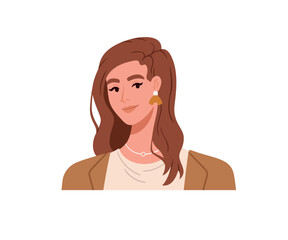 Smiling businesswoman with long hair