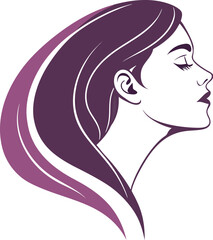 Elegant woman face silhouette vector illustration for fashion and beauty design