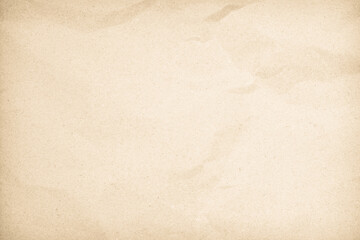 Brown recycled paper crumpled texture background. Cream Old vintage page or grunge vignette parchment old blank.