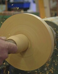 Fototapeta premium Wood turning in progress