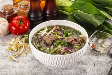 Vietnamese cuisine - Pho Bo soup with beef