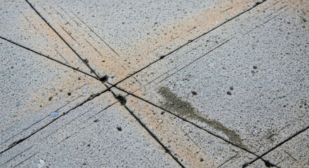 Abstract texture of gray concrete with black lines and stains