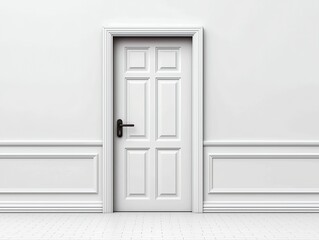 シンプルな室内の扉と壁のデザイン