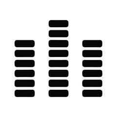 Obraz premium Black frequency bars on a symbolizing sound volume levels