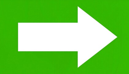 A simple, right-pointing arrow shape stands out against a vibrant green background.