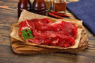 Raw beef meat piece for cooking
