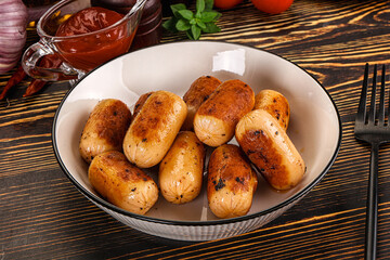 Roasted chicken mini sausages for breakfast