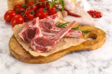 Raw Rack of Lamb for cooking