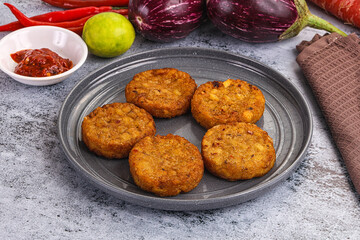 Fried potato crispy golden hash brown