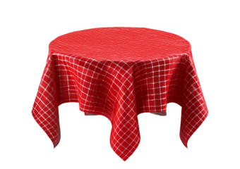 Red tablecloths isolated on transparent or white background