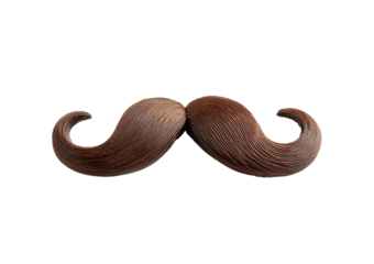 Curly moustache isolated on transparent or white background