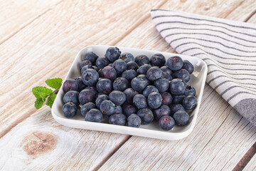 Raw ripe sweet and juicy blueberry