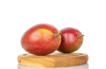 Sweet juicy mango isolated on white background, close-up.