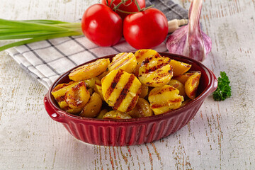 Grilled small baby young potato