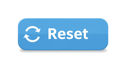 Blue Reset Button Graphic with Circular Arrow Icon