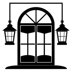 windowlights vector clean black silhouette design white background