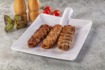 Grilled kebab minced meat barbecue