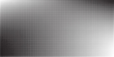 Grunge halftone gradient background. Faded grit noise texture. White and black sand wallpaper. Retro pixelated backdrop. Anime or manga style comic overlay. Vector graphic design textured template