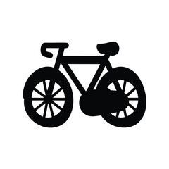 Silhouette of a bicycle with drop handlebars on a white background