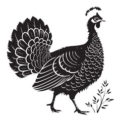 black turkey Silhouette Vector, High Quality Illustration on White Background