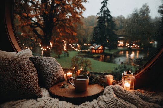Cozy autumn retreat ambiance