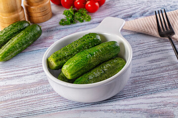 Homemade lightly salted cucumbers snack