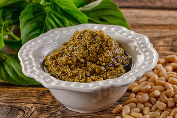 Italian Pesto sauce with basil