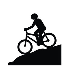 Fototapeta premium silhouette of a man riding a bike