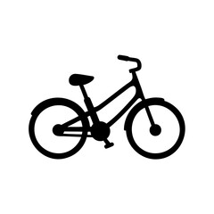 Obraz premium Simple and clean black bicycle silhouette illustration on a white background