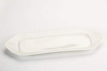 White ceramic empty plate dishware