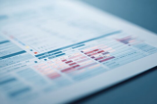 Detailed document showcasing data analysis with highlighted sect