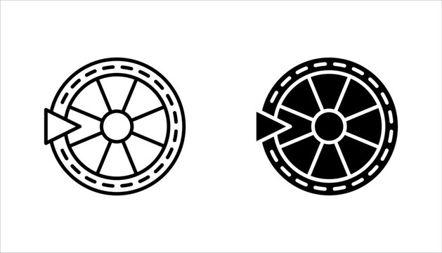 Lucky Casino Roulette Icon set, vector illustration on white background