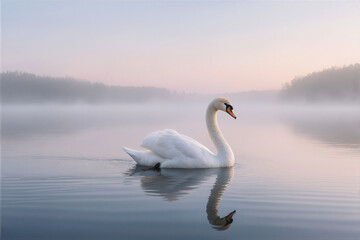 Fototapeta premium swan on the lake