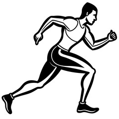 Running Athlete Silhouette vector