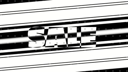 Sale banner with glitch effect. Promotion sale banner with glitch noise background. Cyber monday banner concept. Black friday banner with big sale text.