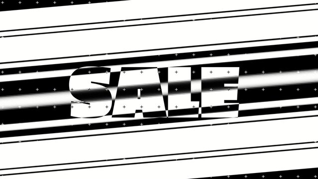 Sale banner with glitch effect. Promotion sale banner with glitch noise background. Cyber monday banner concept. Black friday banner with big sale text.