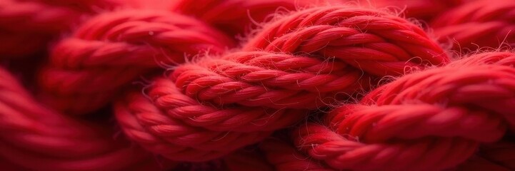 Intense red wool yarn, close-up showing fiber detail, detail, autumn, red yarn