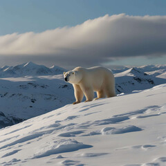 Naklejka premium polar bear in the snow