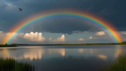 rainbow over the river