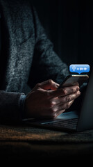 Businessman Using Smartphone with AI Voice Assistant