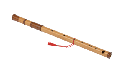 Traditional bamboo flute musical instrument handcrafted cultural sound isolated on white background
