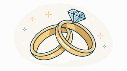 Elegant Illustration of Wedding Rings Symbolizing Love and Commitment